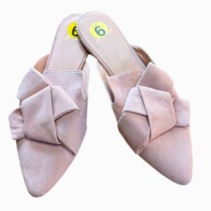 J. Crew, Light Blush/Pink Suede Bow Mules. Sz 9